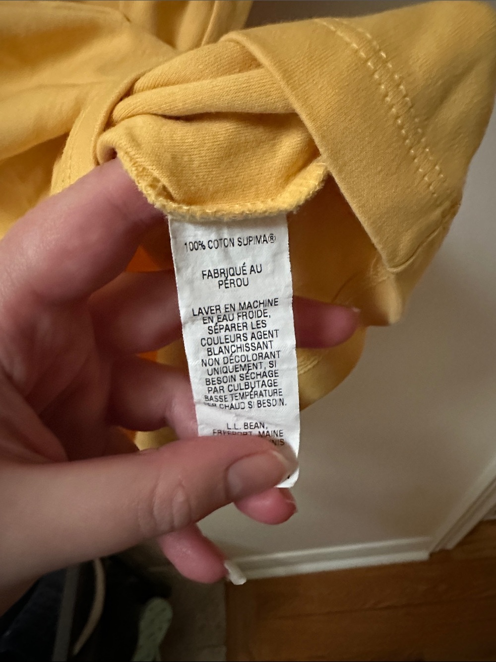 L.L. Bean V-Neck Short Sleeve Tee in Yellow - Picture 6 of 7